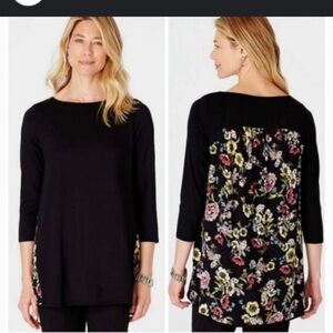 J.Jill Floral Back Wearever Tunic XL